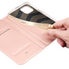Etui do iPhone 15 Plus pokrowiec z klapką i portfelem Dux Ducis Skin Pro - różowe