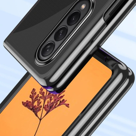 HURTEL CASE DO SAMSUNG GALAXY Z FOLD 4 POKROWIEC PLATING Z METALICZNĄ RAMKĄ