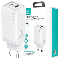 USAMS ŁADOWARKA SIECIOWA 65W PD 1XUSB-C 1XUSB DO TELEFONÓW IPHONE 12 13 14