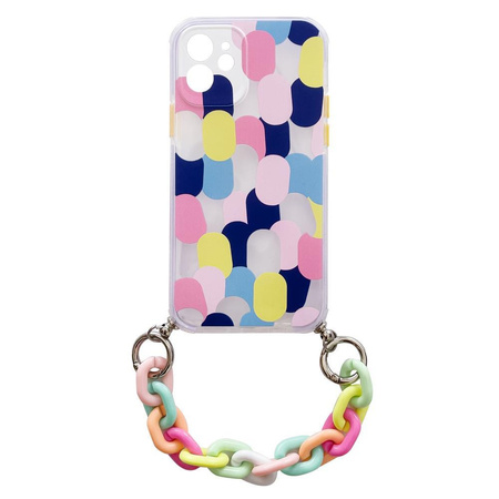 Color Chain Case żelowe elastyczne etui z łańcuchem łańcuszkiem zawieszką do Samsung Galaxy A12 wielokolorowy (1)