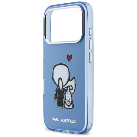 Etui Karl Lagerfeld Karl & Choupette     Back MagSafe do iPhone 17 Pro Max niebieski