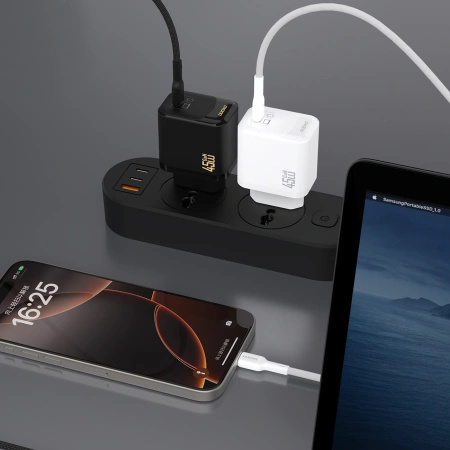 DUDAO ŁADOWARKA A28C 45W GaN DO TELEFONÓW IPHONE 12 13 14 2X USB-C