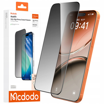 MCDODO SZKŁO HARTOWANE PRYWATYZUJĄCE AUTOFIT SZYBKA DO IPHONE 17 PRO MAX