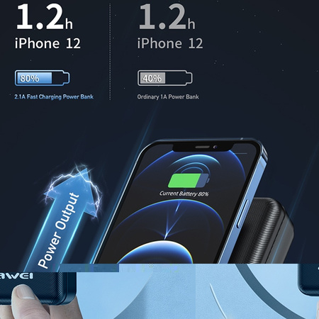 AWEI POWERBANK P6K 20000MAH DO TELEFONÓW 2XUSB PD Z KABLEM MICRO-USB