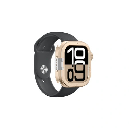 Etui metalowe AMAZINGTHING Titan Pro na Apple Watch 11 46mm aluminiowe - złote