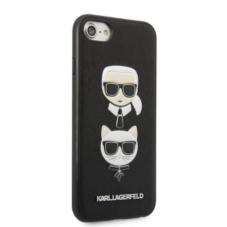 Karl Lagerfeld KLHCI8SAKICKCBK iPhone 7/8 / SE 2020 / SE 2022 czarny/black hardcase Saffiano Karl&Choupette Head