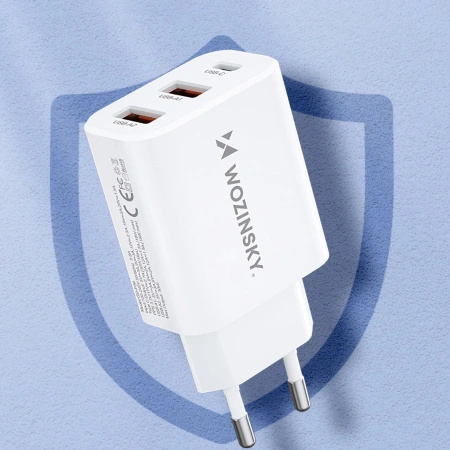 WOZINSKY ŁADOWARKA USB-C 30W 2 X USB-A DO TELEFONÓW I TABLETÓW Z FUNKCJĄ PD