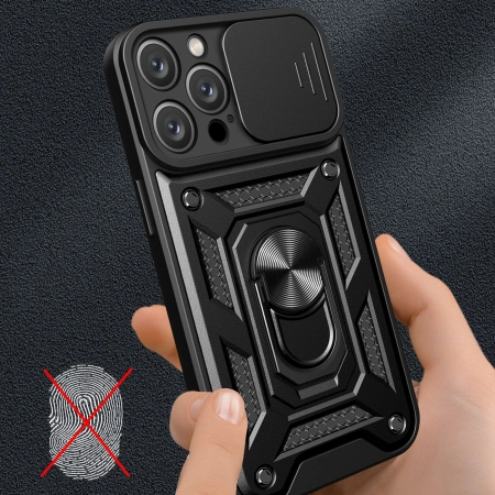 HURTEL ETUI CAMSHIELD DO IPHONE 16 PRO Z PODSTAWKĄ I OCHRONĄ NA APARAT