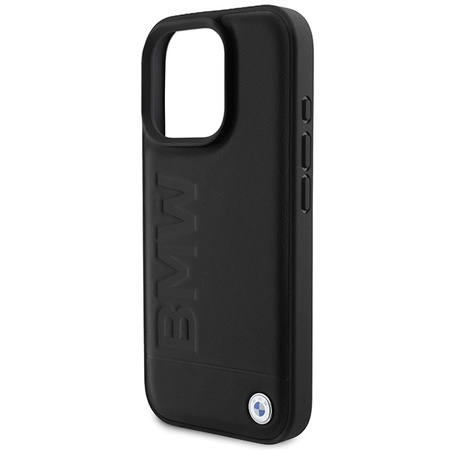 BMW BMHMP16LSLLBK iPhone 16 Pro 6.3czarny/black hardcase Leather Hot Stamp MagSafe