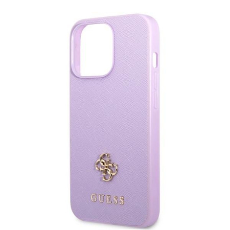 Etui Guess GUHCP13LPS4MU na iPhone 13 Pro / 13 purpurowy/purple hardcase Saffiano 4G Small Metal Logo