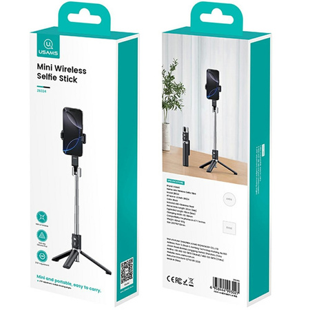USAMS SELFIE STICK ZB324 MINI WIRELESS DO SMARTFONÓW ZASIĘG 10M Z BLUETOOTH