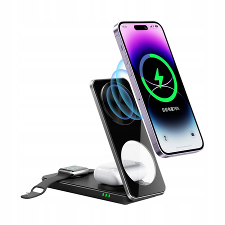 3-in-1 QI Docking Station for iPhone, Airpods, Watch, black, McDodo