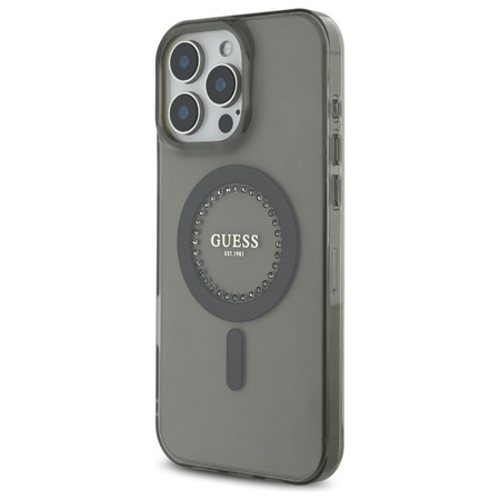 GUESS ETUI HARDCASE IML RHINESTONES DO MAGSAFE DO IPHONE 16 PRO 6.3