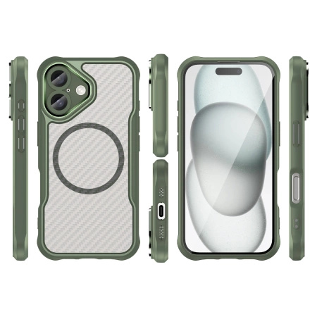 HURTEL ETUI SILIKONOWE CASE POKROWIEC DO MAGSAFE IPHONE 16 ZIELONE LEADING