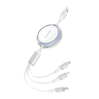 FONENG KABEL 3W 1 DO IPHONE 11 12 13 14 MICRO USB 1.1M SZYBKIE ŁADOWANIE