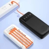 Dudao K6Pro uniwersalny powerbank 10000mAh z kablem USB, USB Typ C, Lightning czarny (K6Pro-black)