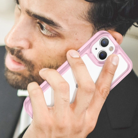 HURTEL OUTER SPACE CASE POKROWIEC SZTYWNY DO IPHONE 14 PLUS ŻELOWA RAMKA