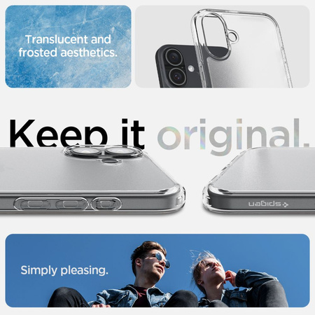SPIGEN CASE ULTRA HYBRID DO IPHONE 16 Z OCHRONĄ NA TYŁ I BOKI PRZEZROCZYSTE
