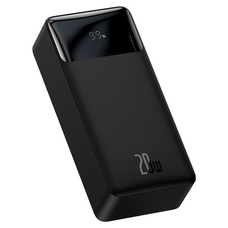 Baseus Bipow powerbank z szybkim ładowaniem 30000mAh 20W czarny (Overseas Edition) + kabel USB-A - Micro USB 0.25m czarny (PPBD050401)