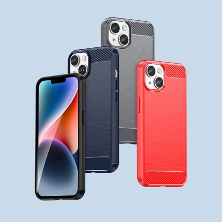Carbon Case etui iPhone 14 Plus elastyczny żelowy pokrowiec na tył plecki czarny