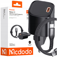 MCDODO SZYBKA ŁADOWARKA SIECIOWA ZASILACZ USB TYP C 30W + KABEL USB-C 1M