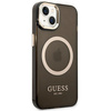Guess GUHMP14SHTCMK iPhone 14 6,1" czarny/black hard case Gold Outline Translucent MagSafe