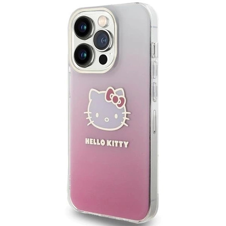 Etui Hello Kitty IML Gradient Electrop Kitty Head na iPhone 14 Pro - różowe