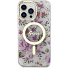 Etui Guess GUHMP14XHCFWST na iPhone 14 Pro Max 6.7" - przezroczyste hardcase Flower MagSafe