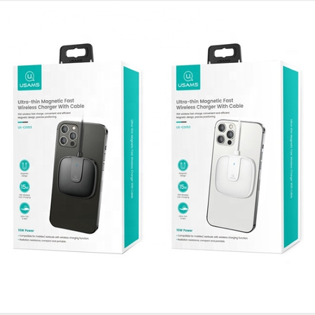 USAMS ŁADOWARKA INDUKCYJNA MAGNETYCZNA DO IPHONE 12 13 14 SZYBKIE ŁADOWANIE