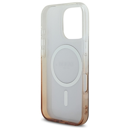 GUESS ETUI HARDCASE DO IPHONE 16 PRO 6.3 DO MAGSAFE GLITTER GRADIENT BROWN