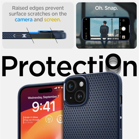 Spigen Liquid Air, navy blue - iPhone 15 Plus