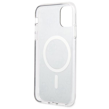 Zestaw Guess GUBPN61H4EACSW Case+Charger iPhone 11 6,1" brązowy/brown hard case 4G Print MagSafe