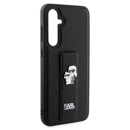 Etui Karl Lagerfeld Gripstand Saffiano Karl&Choupette Pins na Samsung Galaxy S23 FE - czarne