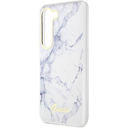 Etui Guess GUHCS23MPCUMAH S23+ S916 - białe Marble