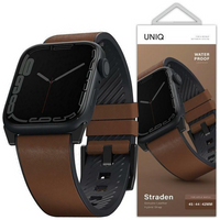 UNIQ pasek Straden Apple Watch Series 1/2/3/4/5/6/7/8/SE/SE2/Ultra 42/44/45/49mm. Leather Hybrid Strap brązowy/brown