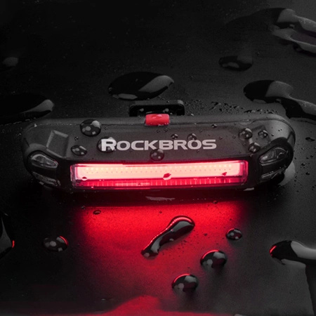 Lampka rowerowa tylna Rockbros A54BK + kabel micro USB - USB-A - czarna