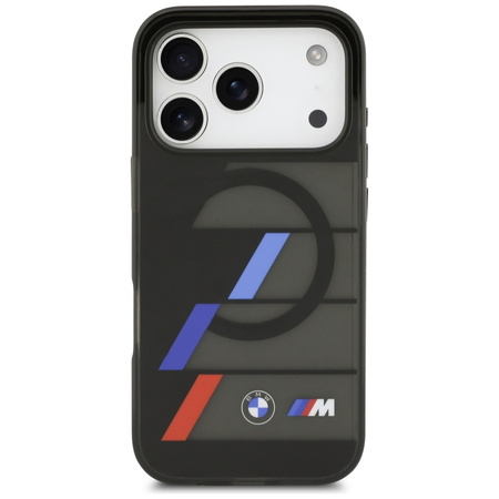Etui BMW M IML Metal Buttons Tricolor    Lines MagSafe do iPhone 17 Pro czarny