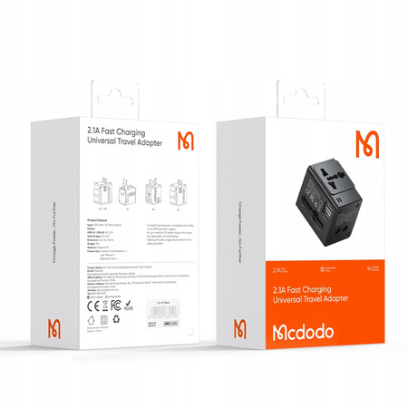 MCDODO ŁADOWARKA USB ADAPTER PRZEJŚCIÓWKA ANGIELSKA WTYCZKA USA UK EU US