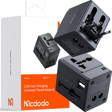 MCDODO ŁADOWARKA USB ADAPTER PRZEJŚCIÓWKA ANGIELSKA WTYCZKA USA UK EU US