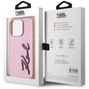 KARL LAGERFELD ETUI WRINKLED METAL SIGNATURE DO IPHONE 15 PRO ZŁOTE Z LOGO