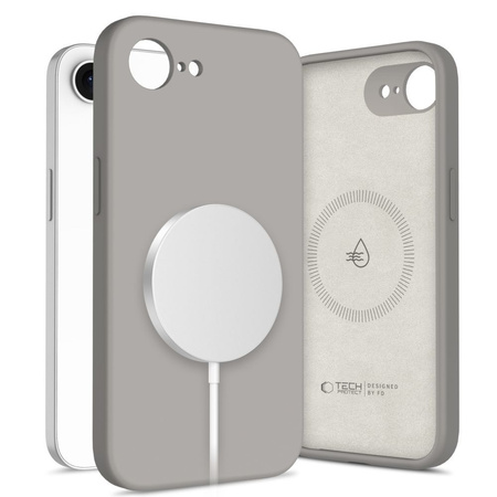 TECH-PROTECT SILICONE MAGSAFE IPHONE 16E / 17E STONE GREY