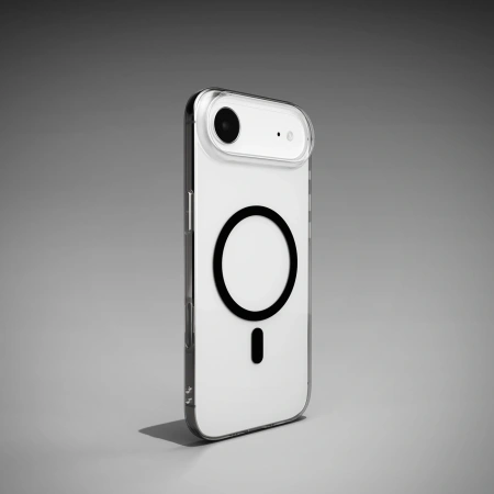 Etui Puro Lite Mag TPU+PC kompatybilne z MagSafe na iPhone 17 Air - przezroczyste z czarnym pierścieniem