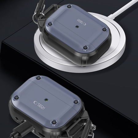 TECH-PROTECT ETUI ROUGH HOOK DO AIRPODS PRO 1 2 STALOWA OCHRONA I ZAWIESZKA