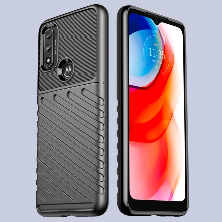 Thunder Case elastyczne pancerne etui pokrowiec Motorola Moto G Play 2022 czarny
