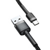 Baseus Cafule Cable wytrzymały nylonowy kabel przewód USB / USB-C QC3.0 3A 1M czarno-szary (CATKLF-BG1)
