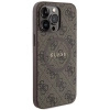 Etui Guess 4G Collection Leather Metal Logo MagSafe na iPhone 14 Pro Max - brązowe