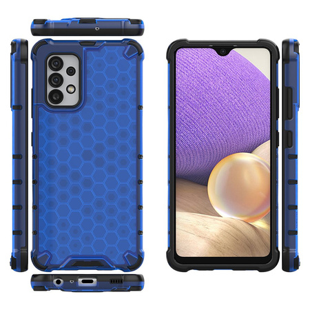 Honeycomb etui pancerny pokrowiec z żelową ramką Samsung Galaxy A03s niebieski