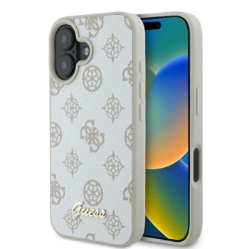 GUESS HARDCASE DO IPHONE 16.1 PEONY SCRIPT LOGO Z MAGNETYCZNYM DO MAGSAFE