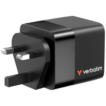 Verbatim Ładowarka sieciowa GaN 65W      2xUSB-C/USB-A + Adapter EU/UK/US czarny/black 32217