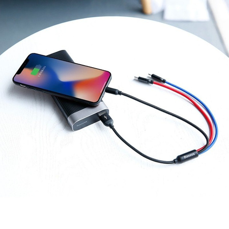 BASEUS KABEL 3W1 USB-C DO LIGHTNING MICRO DO TELEFONÓW IPHONE 0,3M ZESTAW